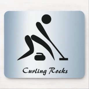 Blue Curling Rocks Mousepad