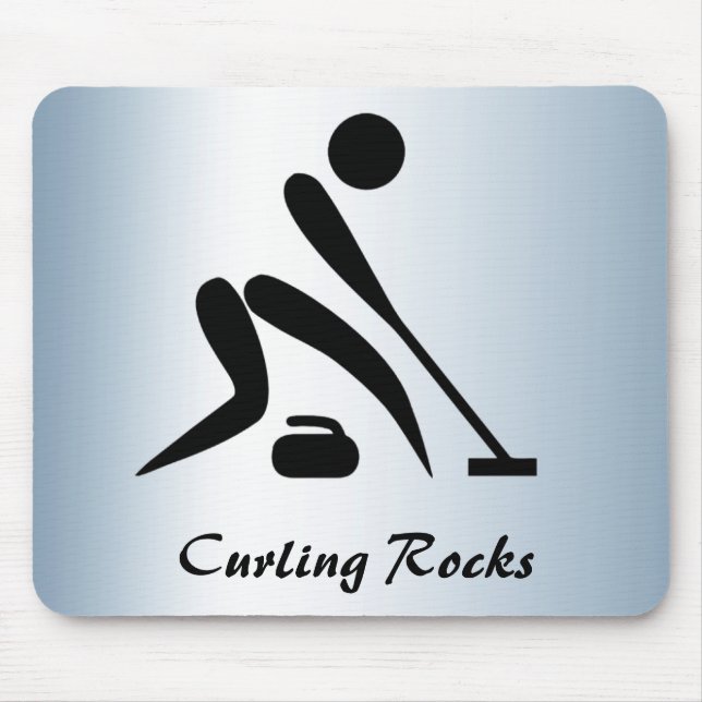 Blue Curling Rocks Mousepad (Front)