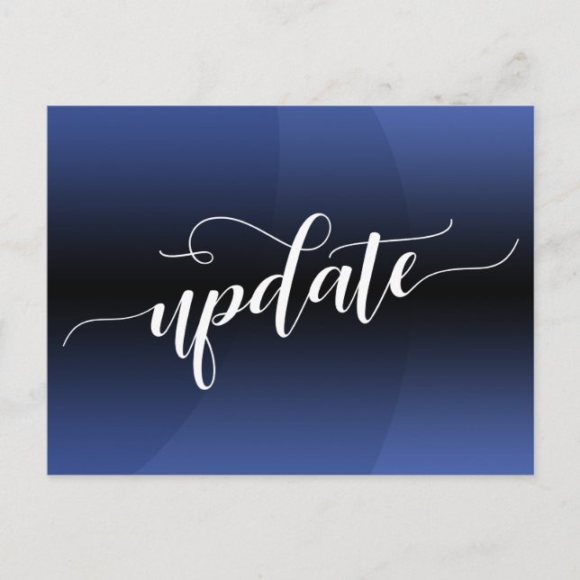Blue Curve Postponed Wedding Update Notice Postcard (Front)