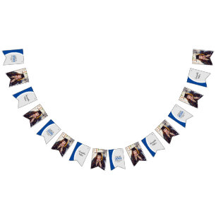 Blue Curved Frame Photo Graduation Bunting