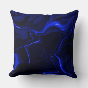 Blue curves in dark blue image. cushion