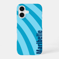 Blue Curving Stripes "Add Your Name"