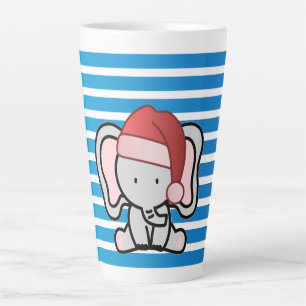 Blue Custom Baby Boy Name First Christmas 2022   Latte Mug