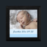 Blue Custom Baby Photo Keepsake Giftbox Gift Box<br><div class="desc">Customisable name and baby photo keepsake gift box in elegant and modern light blue,  a great gift for a new mother,  a beautiful memento of your new baby boy.</div>