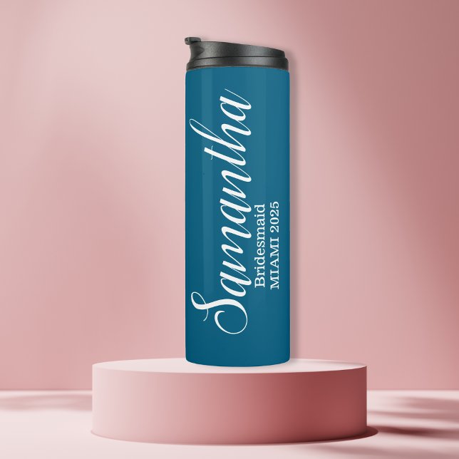 Blue Custom Bridesmaid Name  Thermal Tumbler (Creator Uploaded)