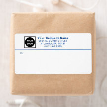 Blue Custom Business Logo Mailing Shipping Labels