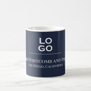 Blue Custom Business or Company Logo Coffee Mug