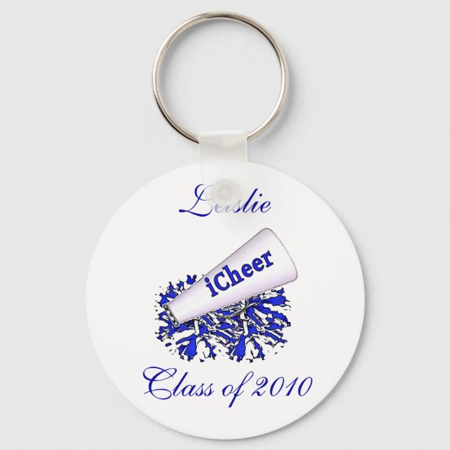 Blue Custom Cheerleader KeyChain (Front)