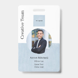 Blue Custom Company Modern Employee ID Badge