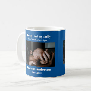 Blue Custom Daddy Photo First Father's Day   Coffee Mug