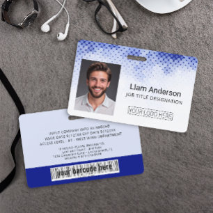 Blue Custom Employee Photo ID Badge