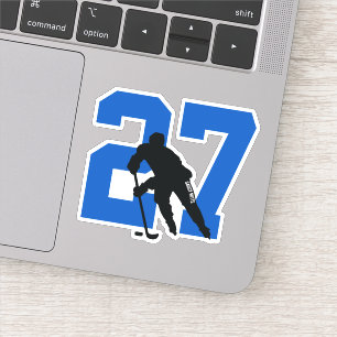 Blue Custom Hockey Player Number Laptop