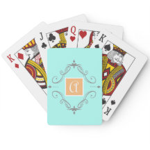 BLUE CUSTOM INITIAL Playing Cards