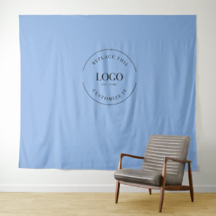 Blue Custom Logo backdrop Company branding Tapestry