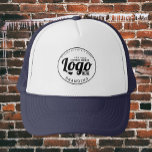 Blue Custom Logo Branded Hat<br><div class="desc">Feel free to personalise and customise this blue custom logo branded hat for your business. Edit options are available.</div>