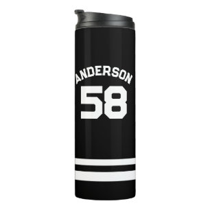 Blue Custom Name & Number Sports Fan Thermal Tumbler