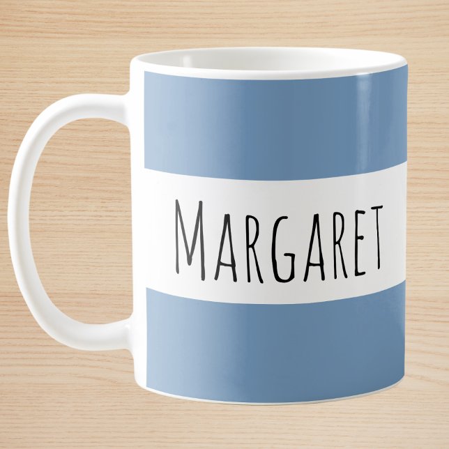 Blue Custom Name Personalised  Coffee Mug (Creator Uploaded)