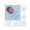 Blue Custom Personalised Communion Photo Napkins
