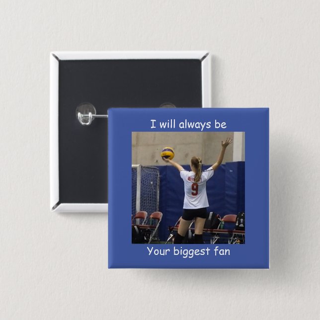 Blue Custom Photo Button (Front & Back)