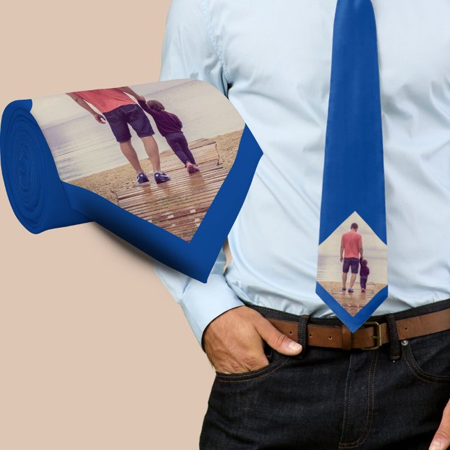 Blue Custom Photo Father  Tie (Creator Uploaded)