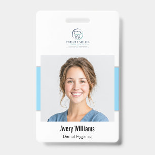 Blue Custom Photo ID Dental  Badge