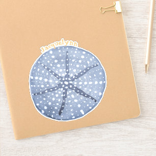 Blue Custom Sand Dollar Sticker or Label