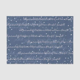 Blue   Custom Script Text Elegant Christmas Tissue Paper