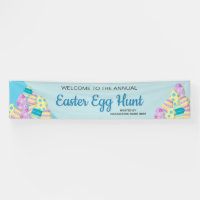 Blue Custom Sign Colourful Easter Egg Hunt 