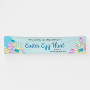 Blue Custom Sign Colourful Easter Egg Hunt