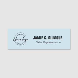 Blue customizable logo name and title  tag