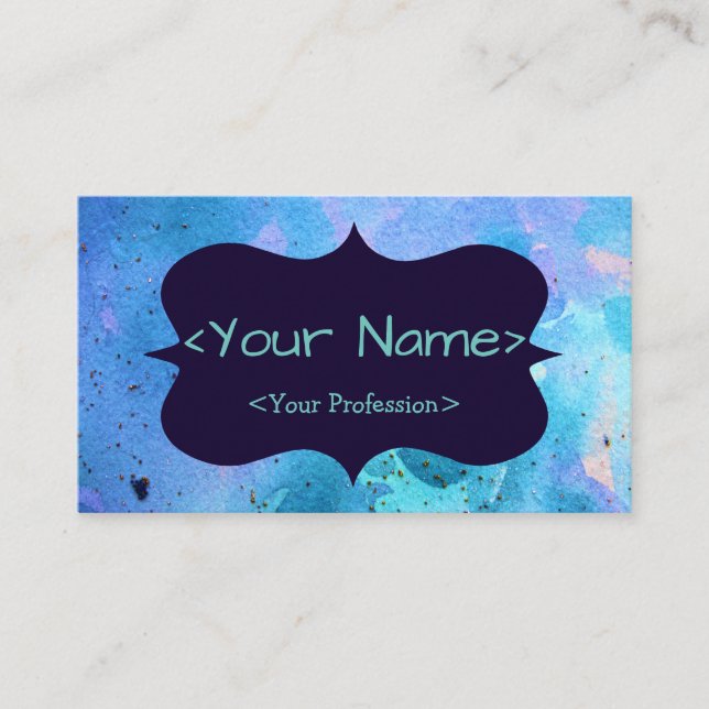 Blue Customizeable Spiritual Buisness Card (Front)