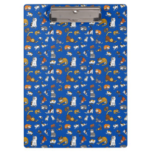 blue cute cat pattern design for cat lovers- clipboard