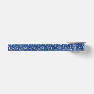 blue cute cat pattern design for cat lovers- satin ribbon