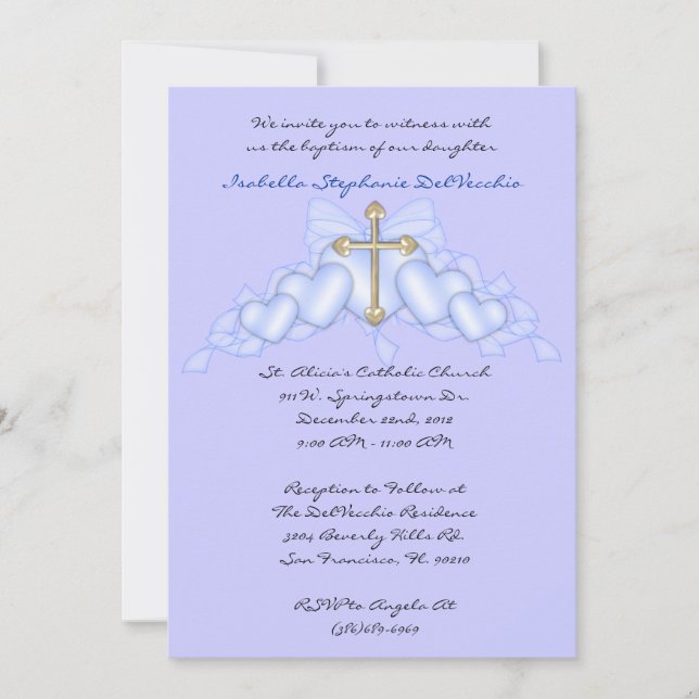 Blue CUTE Communion/Baptism Invite (Front)