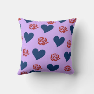 Blue Cute Cosy Modern Romantic Chic Stylish Heart Cushion