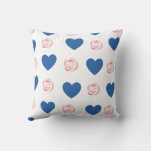 Blue Cute Cosy Modern Romantic Chic Stylish Heart  Cushion