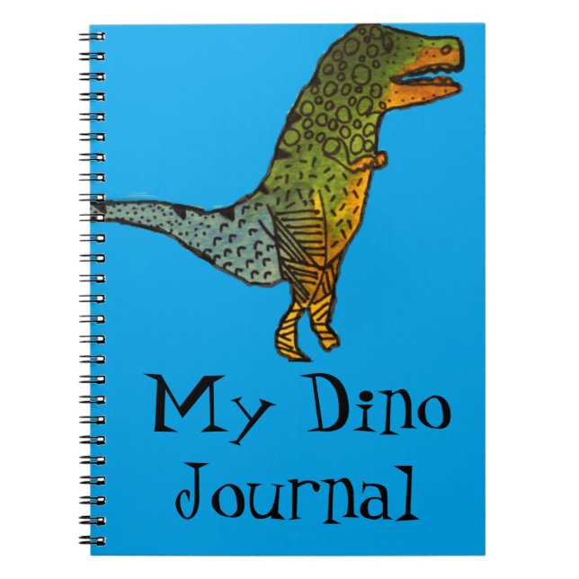 Blue cute dinosaur T-Rex Dino Journal (Front)