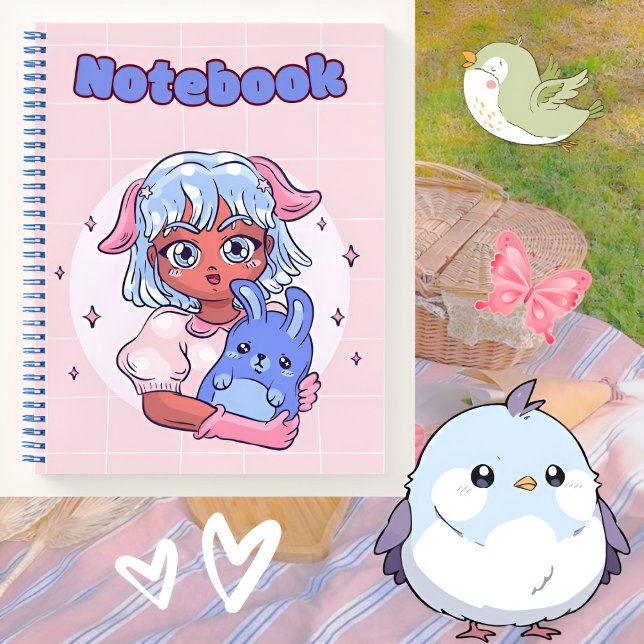 Blue cute girl 💜💛✨ notebook (Creator Uploaded)