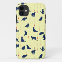 Blue cute kittens and red fishes