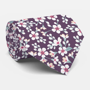 Blue cute little floral pattern tie