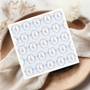 Blue Cute Rabbit Baby Shower Napkin