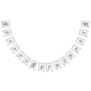 Blue Cute Rainbow Balloon dinosaurs Birthday party Bunting