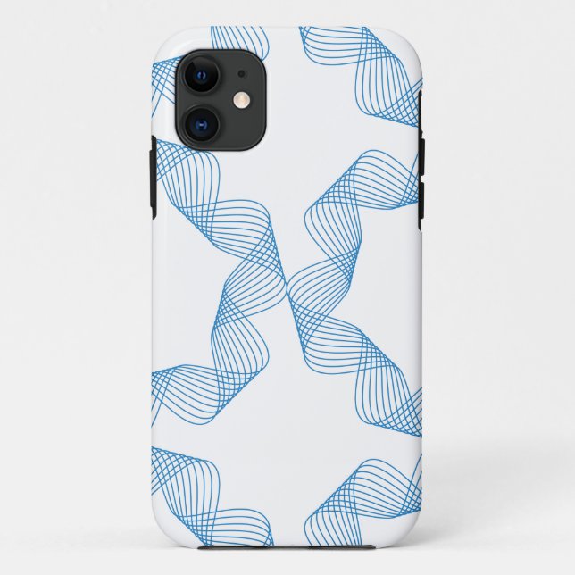 Blue, cute, simple, elegant geometric pattern art Case-Mate iPhone case (Back)