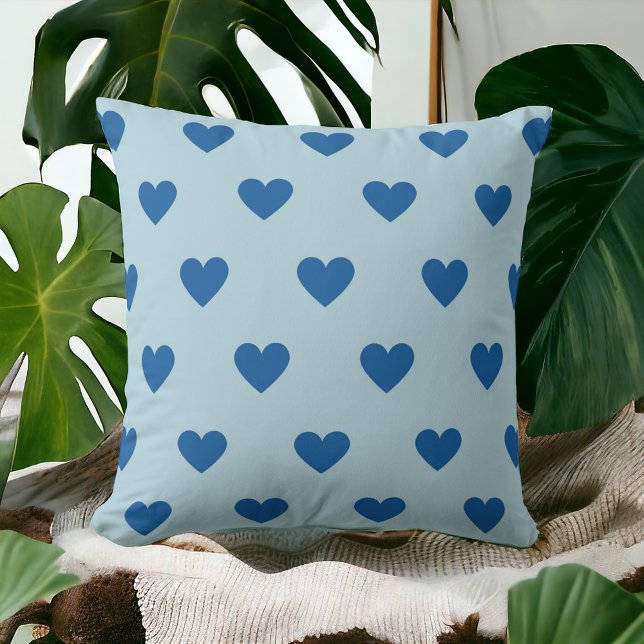 Blue Cute Simple Heart Pattern Cushion (Creator Uploaded)