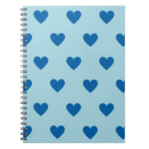 Blue Cute Simple Heart Pattern Notebook