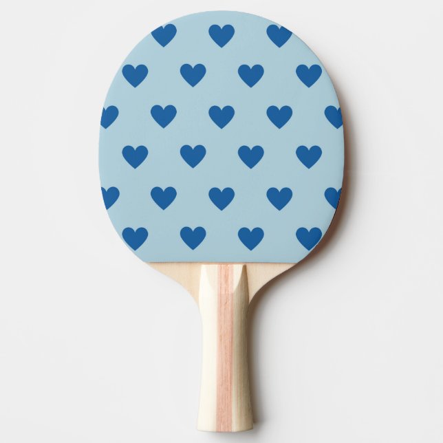 Blue Cute Simple Heart Pattern Ping Pong Paddle (Front)
