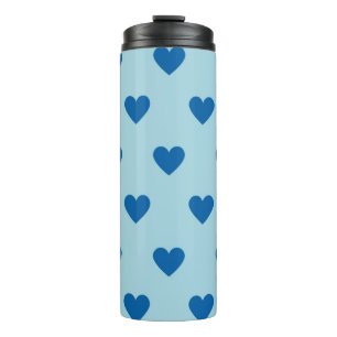 Blue Cute Simple Heart Pattern Thermal Tumbler