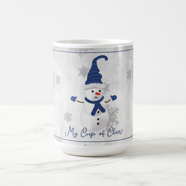 Blue Cute Snowman Holiday Mug (Center)