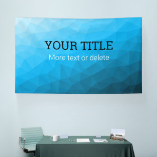 Blue cyan geometric mesh Triangle custom text Banner