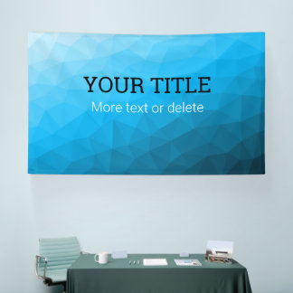 Blue cyan geometric mesh Triangle custom text Banner